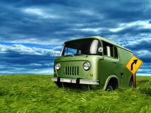 Green Bus - Desktop Wallpaper