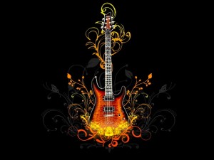Burning Guitar - Desktop Wallpaper
