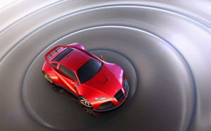Roche Red Car - 3D Wallpaper