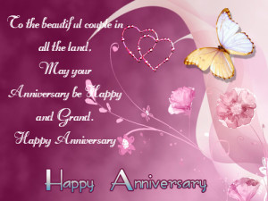 To the beautiful couple - Wedding Anniversary Wishes
