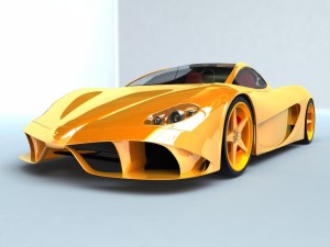 Yellow car, finest 3D Poster - Car Wallpapers