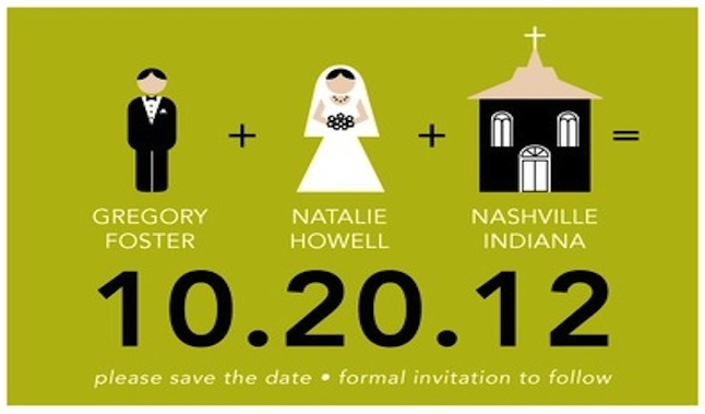 Green save the date cards