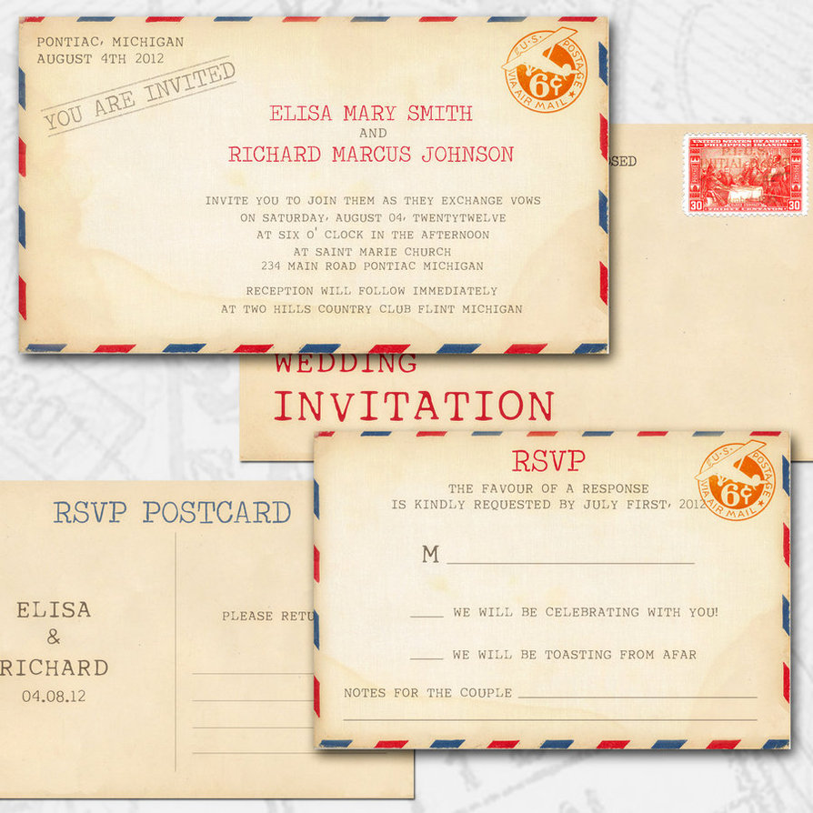 Vintage Invitation diy wedding card