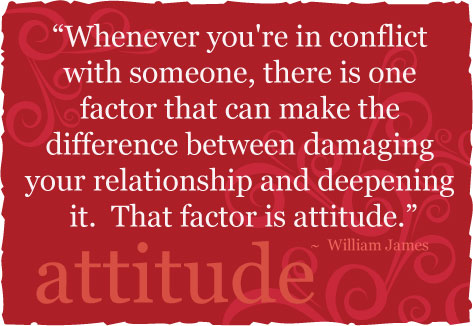 Conflict Go hand in Hand with Attitude - Collections of Quote about Attitude