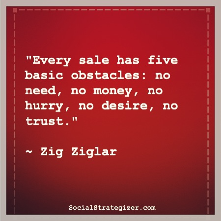 Every sale has five obstacles inspirational sales quotes
