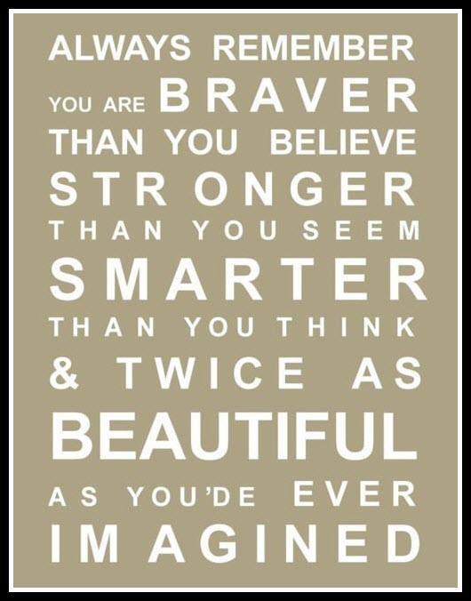 Always Remember, Brave Strong Smart Beautiful - Mind Blowing Daily Positive Quotes