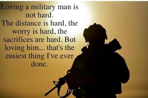 Loving A Military is not hard inspirational military quote
