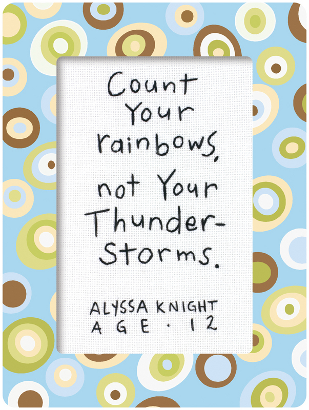 Count Your Rainbows positive quote for kid