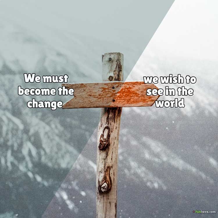 we must become the change