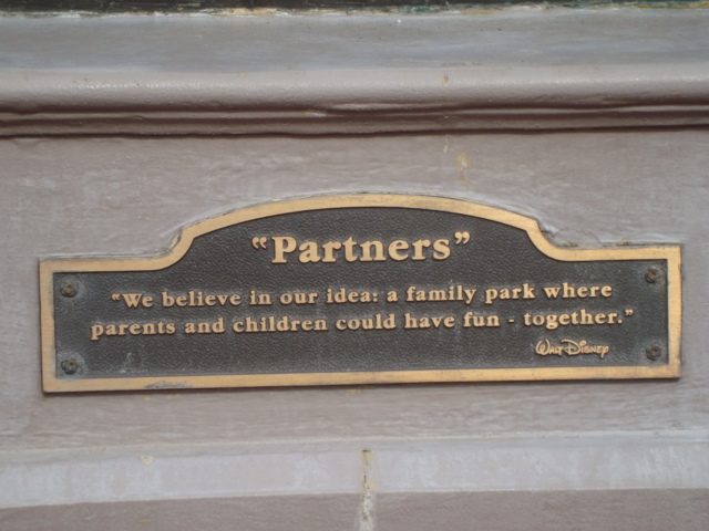 Partners monuments plaque - Walt Disney Quotes