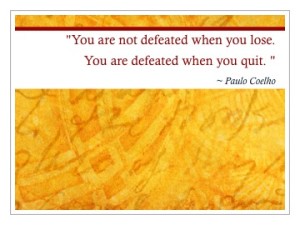 Defeat When You Quit - Encouragement Quotes