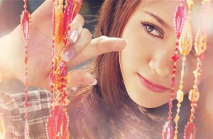 Hanging beads and beautiful face - Facebook Covers For Girls