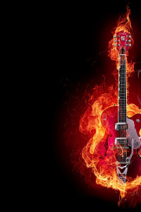 Burning Guitar - iPhone Wallpaper