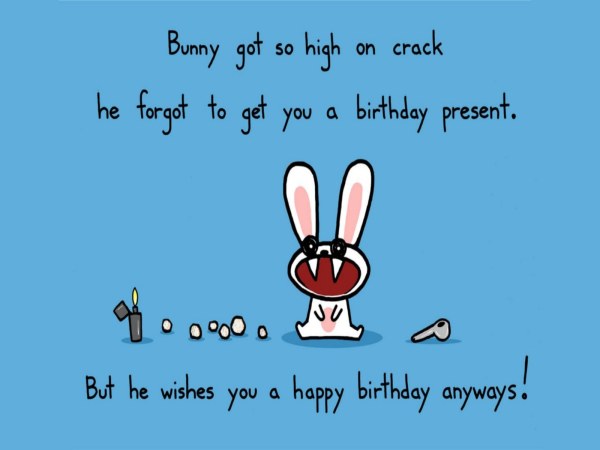 Bunny funny birthday wish