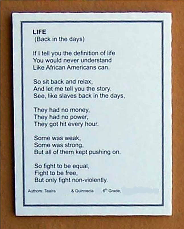 Back In The Days life poem