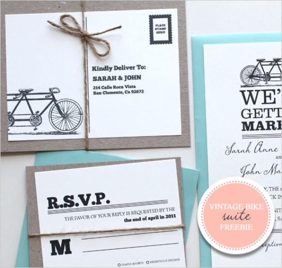 Bike diy wedding invitations