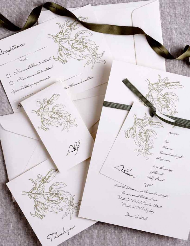 Ribbon diy wedding invitations