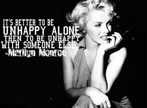 Unhappy, Alone - Marilyn Monroe Quotes