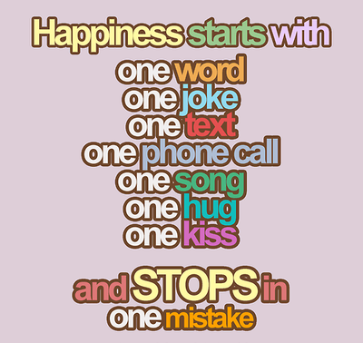 Happiness Starts with One word - Quote About Being Happy