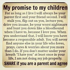 Click to share My promise to my children parents days