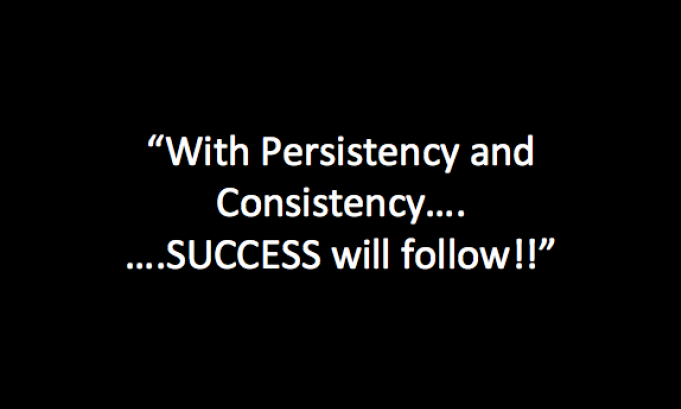 With consistency and persistency, success will follow inspirational team quotes