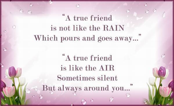 Rain Which Pours  quotes on true friends