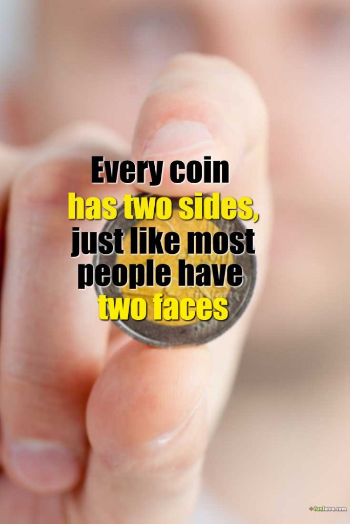 coin two sides people two faces